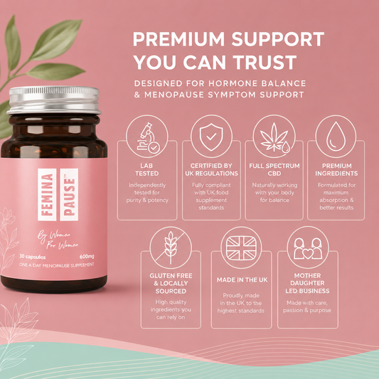 Feminapause™ – Extra Strength Menopause Supplement With CBD & Vitamin B12 & B6